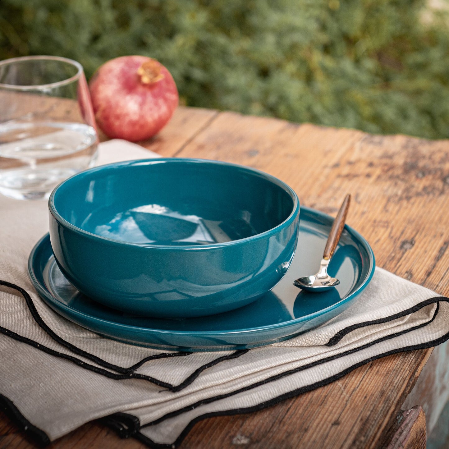 SELMA - Assiette creuse en faïence D15cm - bleu figuerolles