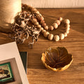 LOKET - Coupelle décorative forme fleur en céramique D9,3cm - marron