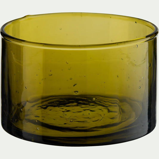 SAVEL - Photophore en verre bullé D8cm - vert mousse