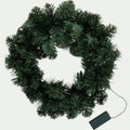HORTON - Couronne de Noël artificielle lumineuse D45cm - vert