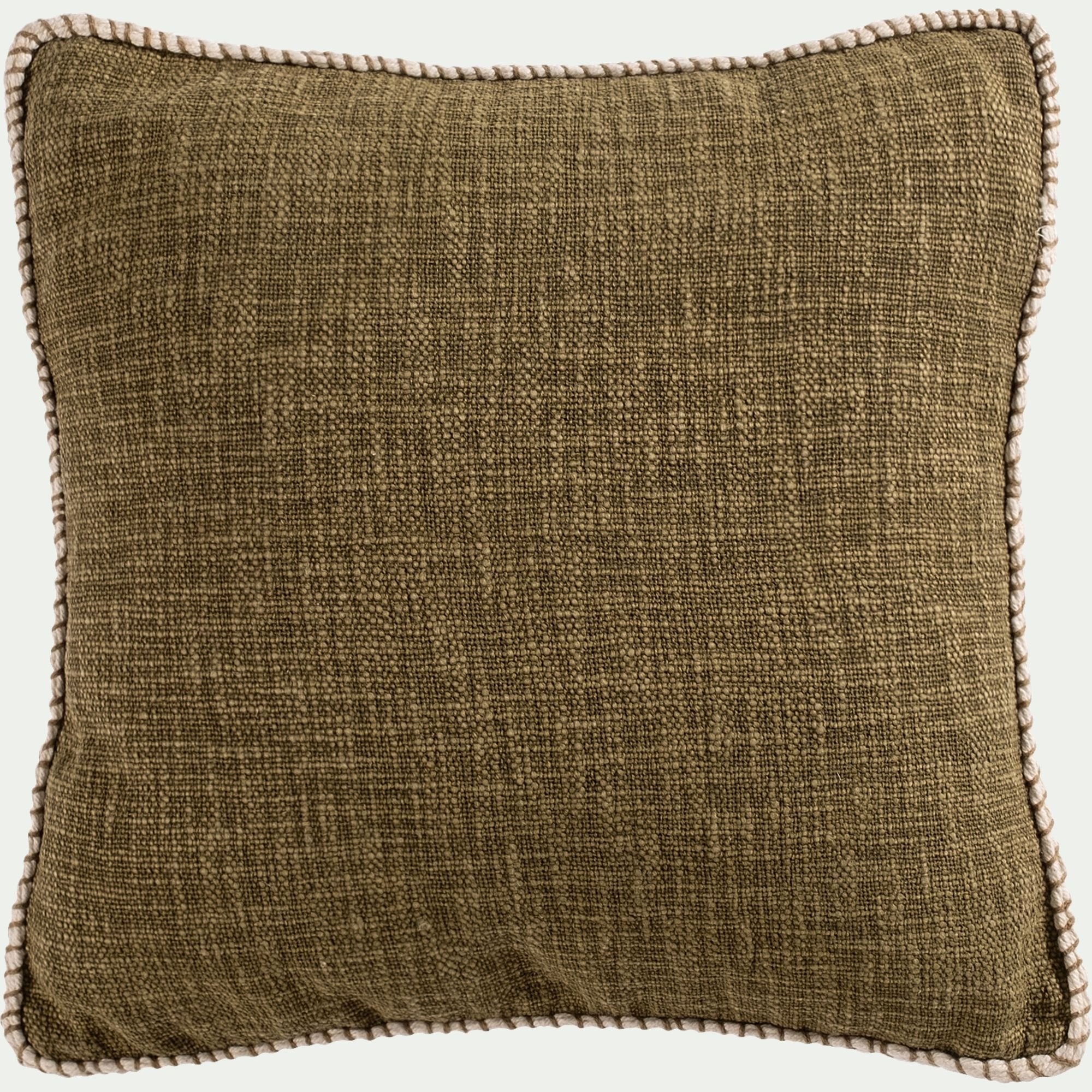 ADAMA - Coussin finition passepoil en coton 45x45cm - vert