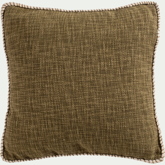 ADAMA - Coussin finition passepoil en coton 45x45cm - vert