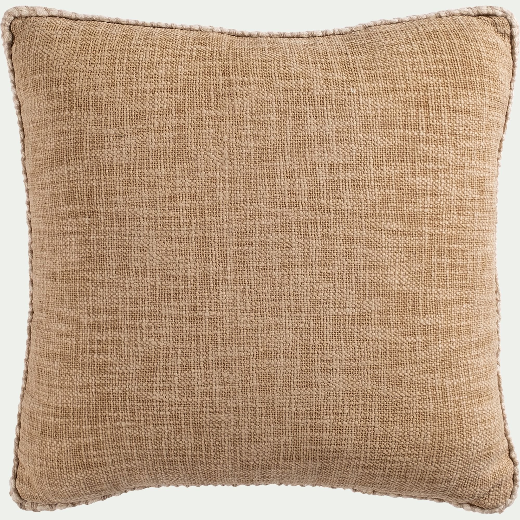 ADAMA - Coussin finition passepoil en coton 45x45cm - naturel