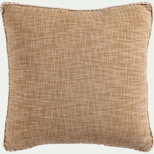 ADAMA - Coussin finition passepoil en coton 45x45cm - naturel