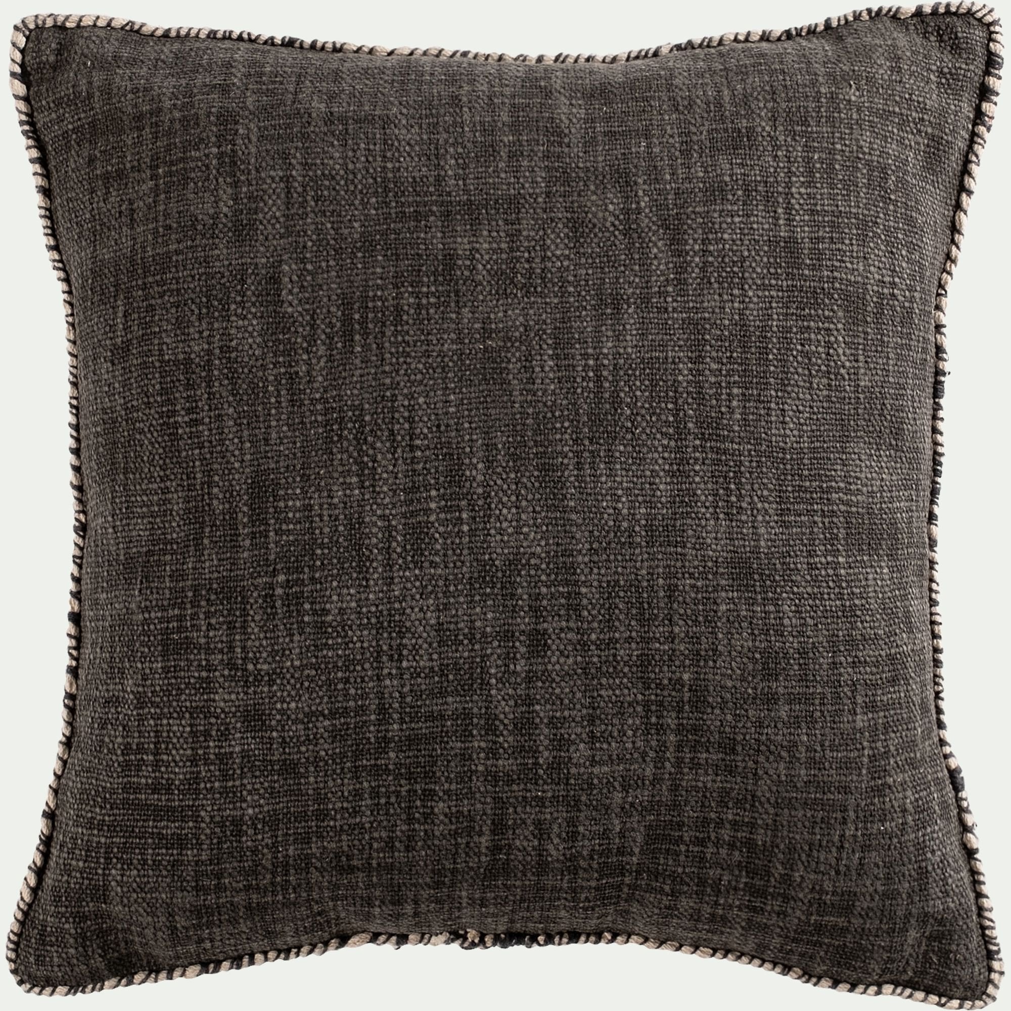 ADAMA - Coussin finition passepoil en coton 45x45cm - gris