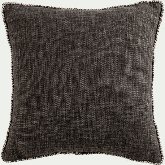 ADAMA - Coussin finition passepoil en coton 45x45cm - gris