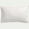 AGDE - Coussin brodé en coton 30x50cm - blanc écru