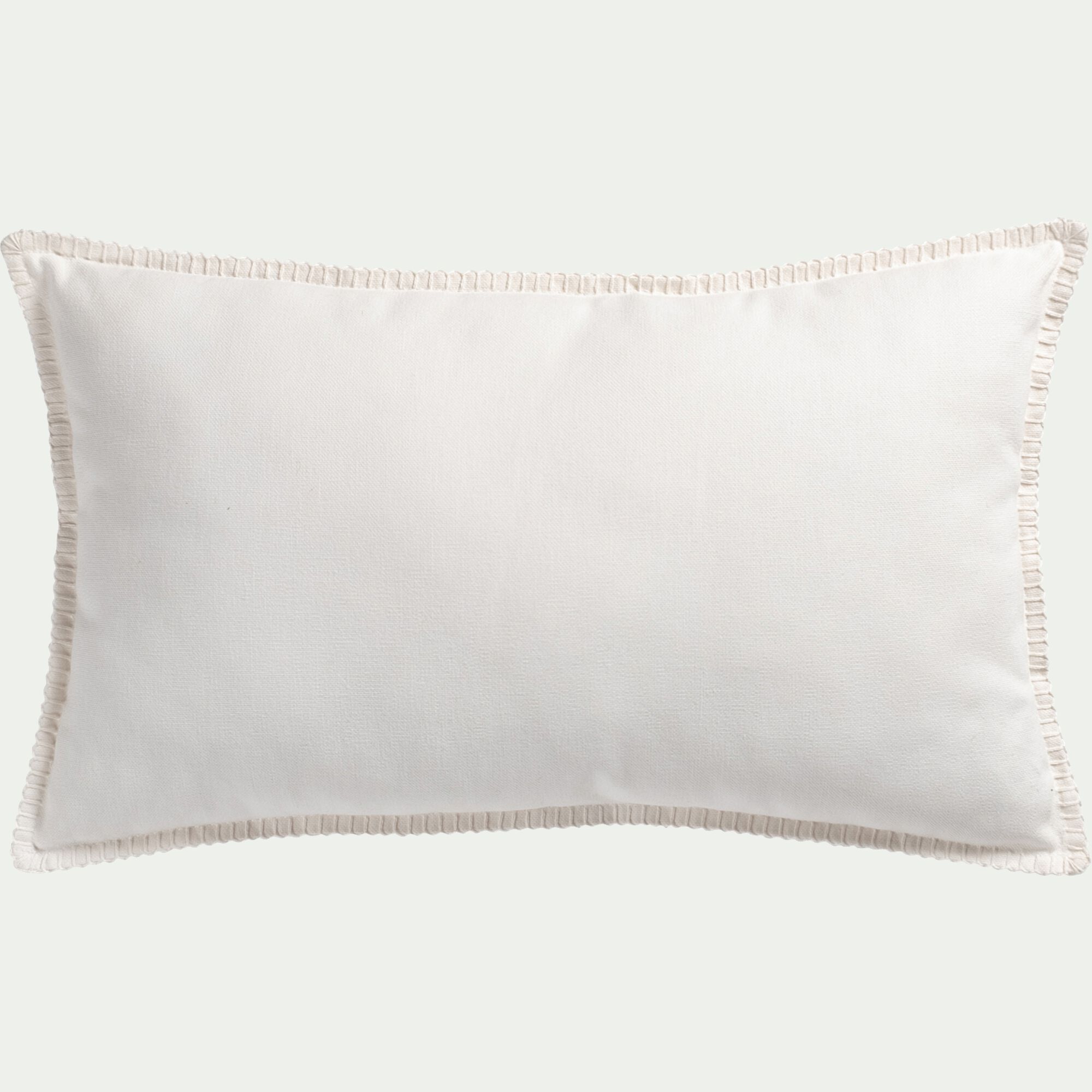 AGDE - Coussin brodé en coton 30x50cm - blanc écru