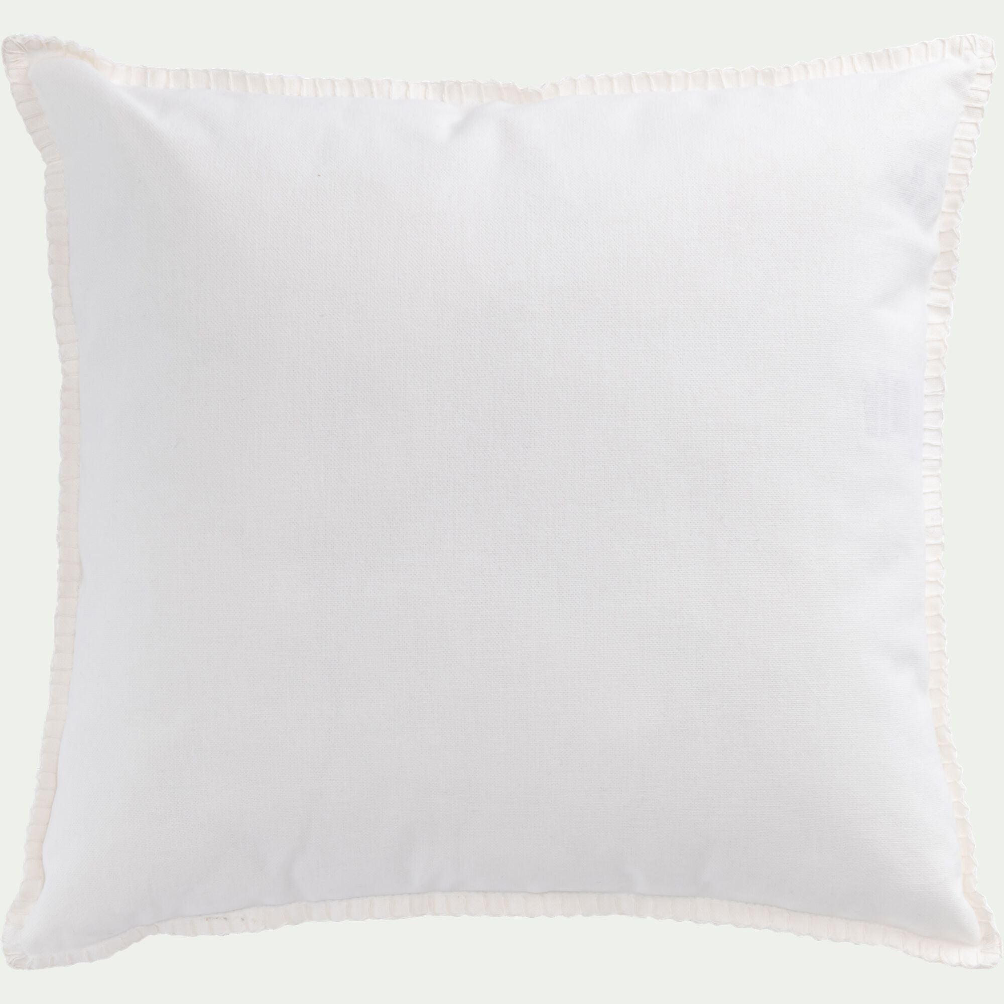 AGDE - Coussin brodé en coton 45x45cm - blanc écru