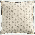AMANDE - Coussin en coton motif amande finition point bourdon noir 45x45cm - vert