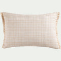ARBOIS - Coussin khanta en lin et coton 40x60cm - blanc