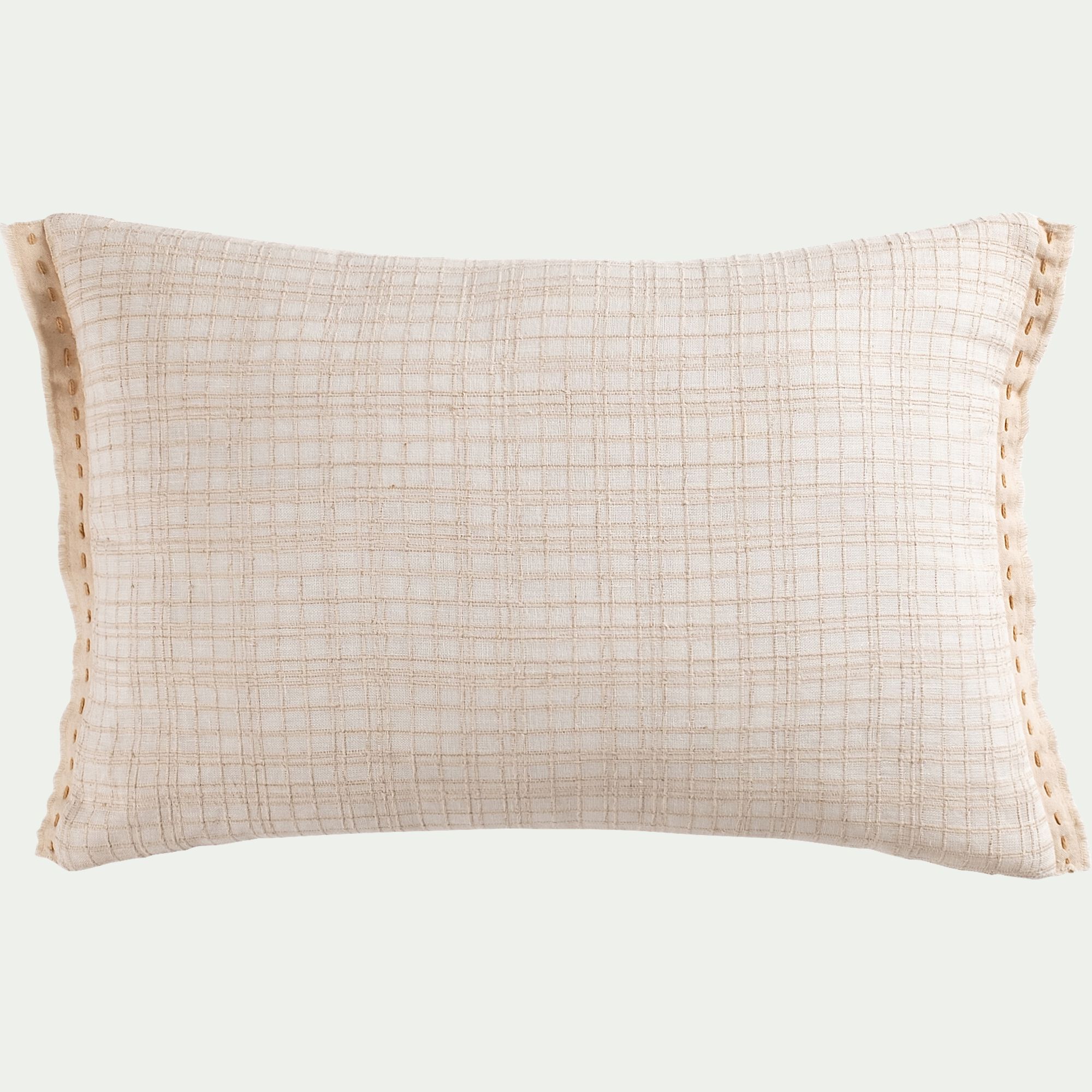 ARBOIS - Coussin khanta en lin et coton 40x60cm - blanc