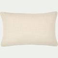 ARLES - Coussin à passepoil bicolore en coton 30x50cm - beige