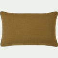 ARLES - Coussin à passepoil bicolore en coton 30x50cm - vert mousse
