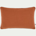 ARLES - Coussin à passepoil bicolore en coton 30x50cm - brun rustrel