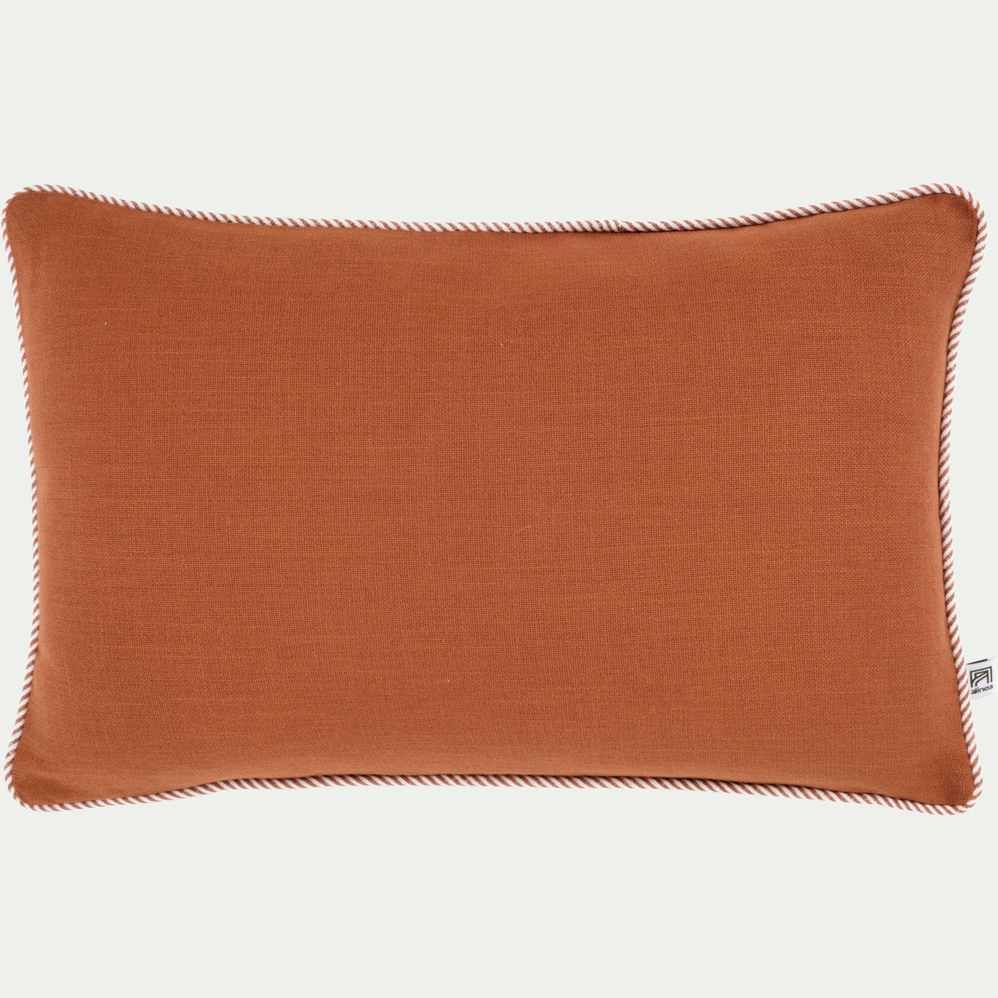 ARLES - Coussin à passepoil bicolore en coton 30x50cm - brun rustrel
