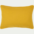 ARLES - Coussin à passepoil bicolore en coton 30x50cm - jaune