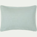ARLES - Coussin à passepoil bicolore en coton 30x50cm - bleu calaluna