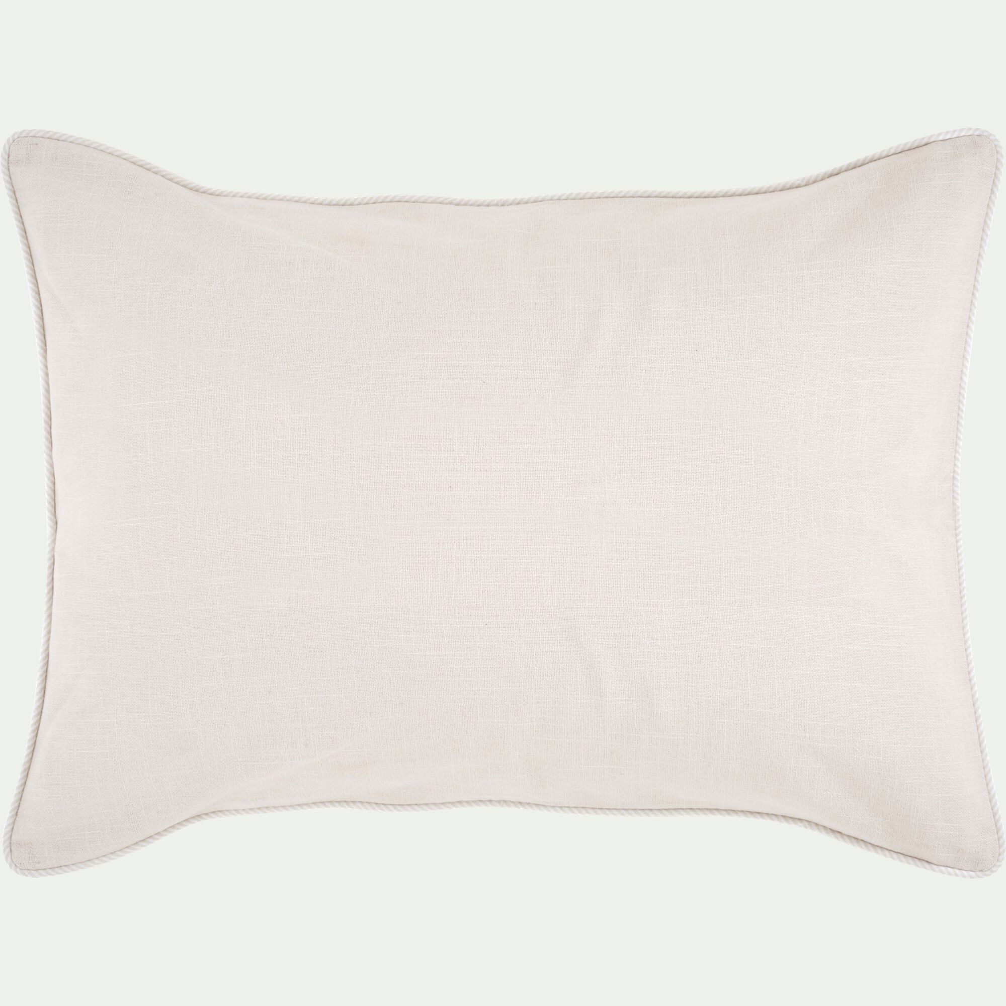 ARLES - Coussin à passepoil bicolore en coton 50x70cm - beige