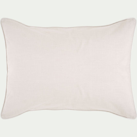 ARLES - Coussin à passepoil bicolore en coton 50x70cm - beige