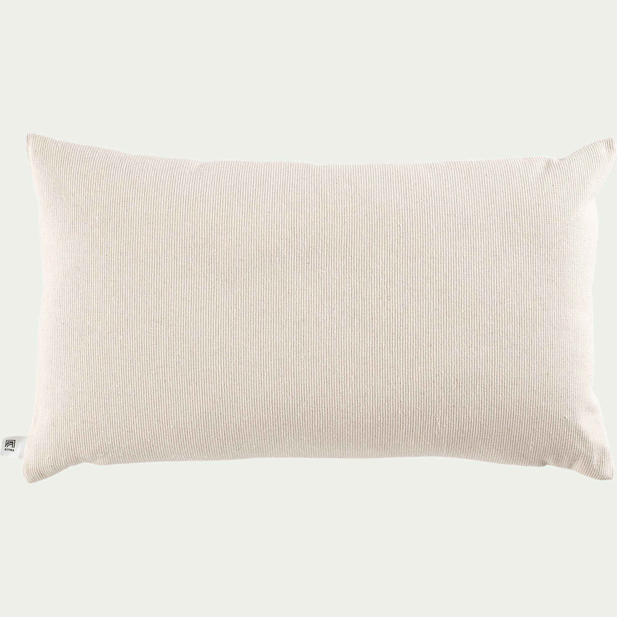 ARNO - Coussin chambray en coton 30x50cm - beige