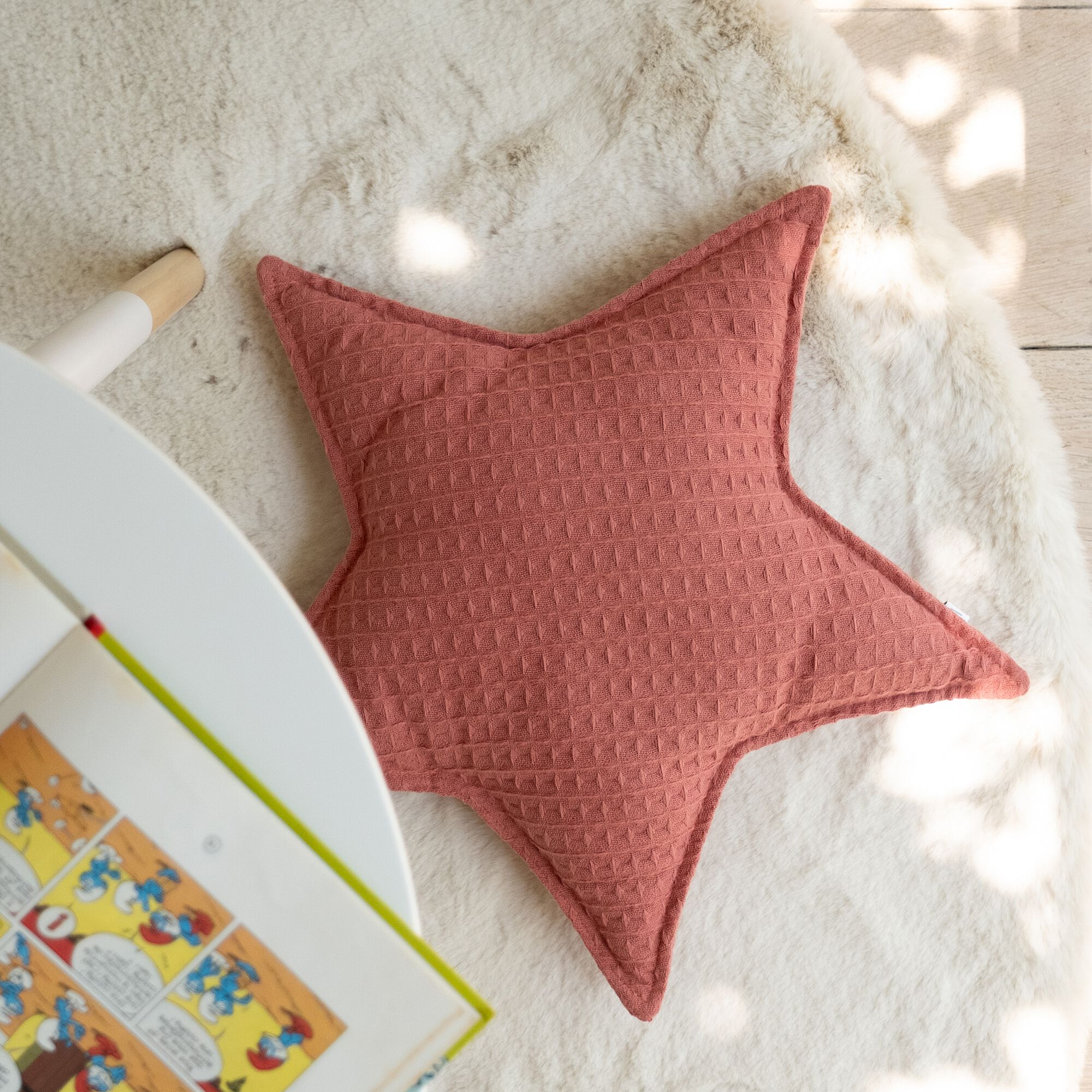 ASTER - Coussin forme étoile 45x45cm - rose