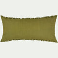 AZAK - Coussin en coton finition franges 40x90cm - vert garrigue