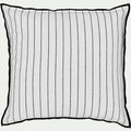 BADIANE - Coussin à rayures brodées en coton 45x45cm - noir et blanc
