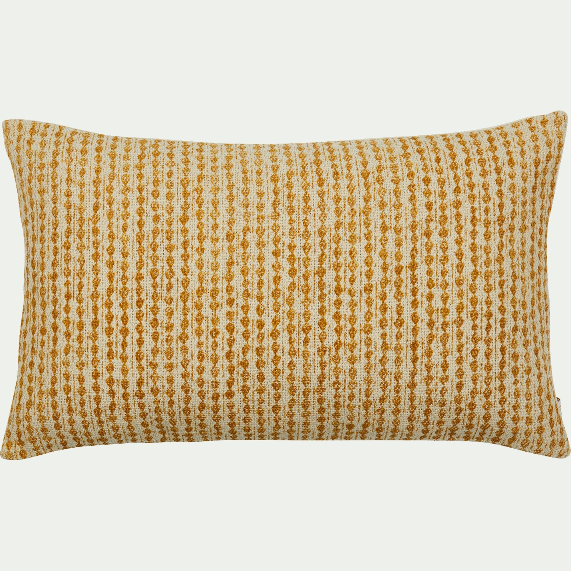 BARRAS - Coussin ethnique en coton - beige nèfle 30x50cm