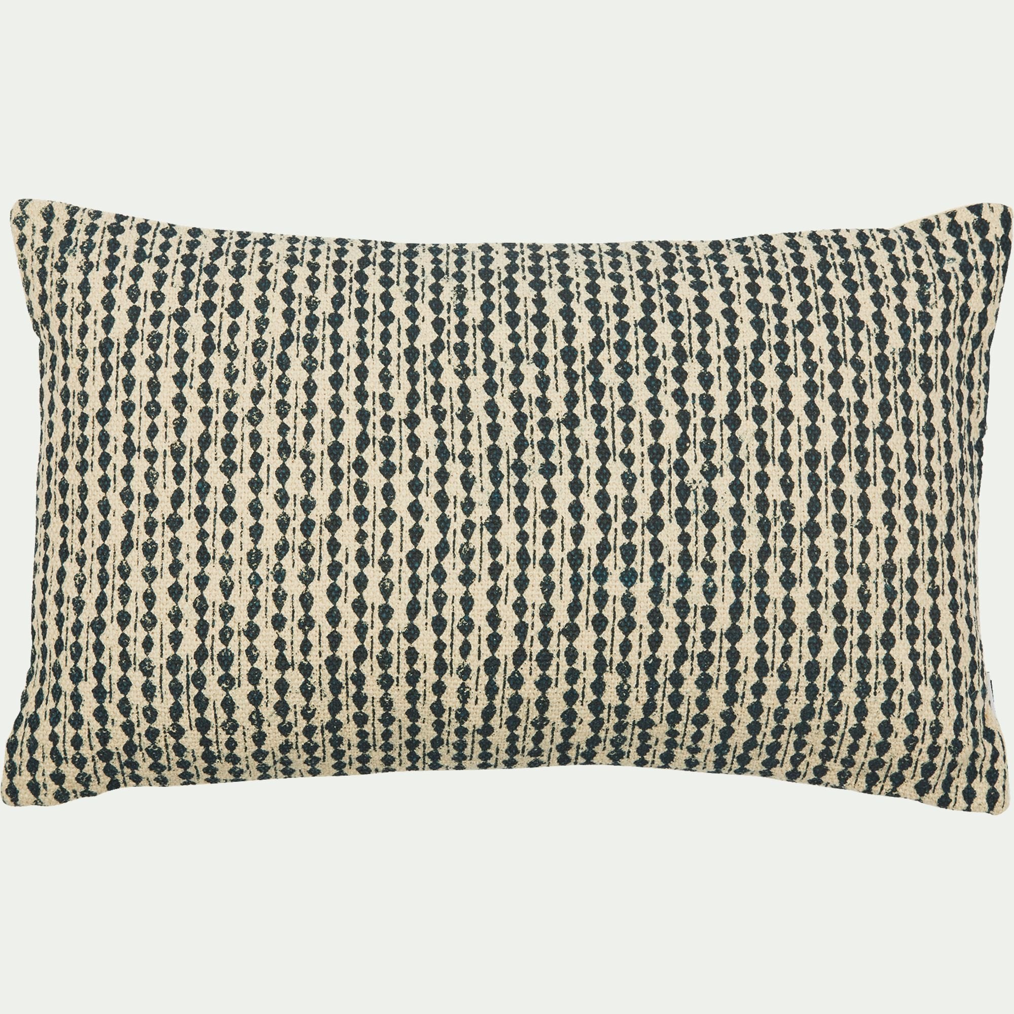 BARRAS - coussin en coton à motifs bleu figuerolles 30x50 cm