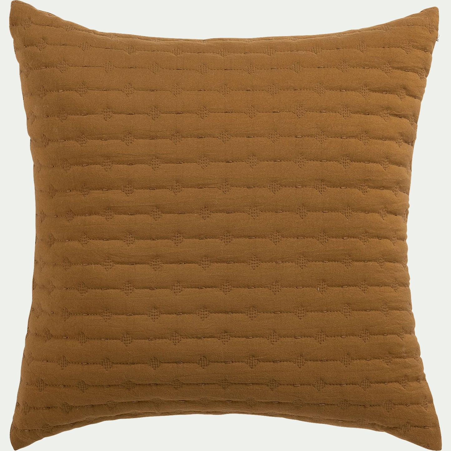 BENITO - Coussin en tissu surpiqué 45x45cm - jaune alep