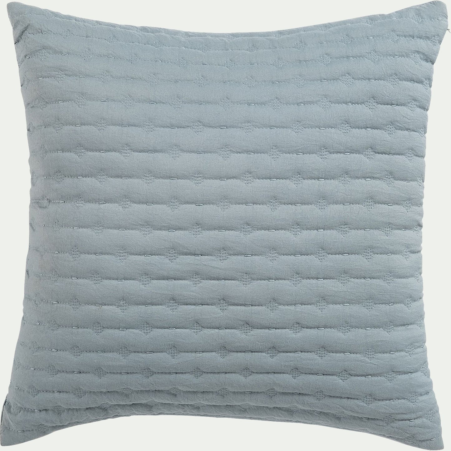 BENITO - Coussin en tissu surpiqué 45x45cm - bleu calaluna