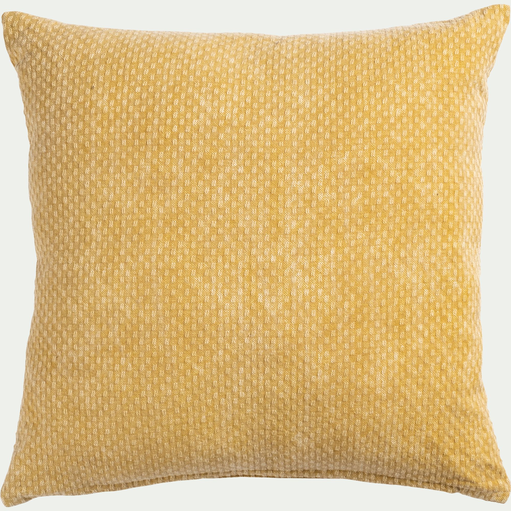 BLAISE - Coussin surpiqué en coton 45x45cm - jaune blé