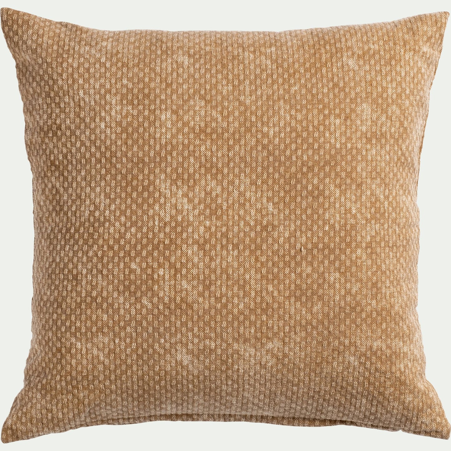 BLAISE - Coussin surpiqué en coton 45x45cm - brun noisette