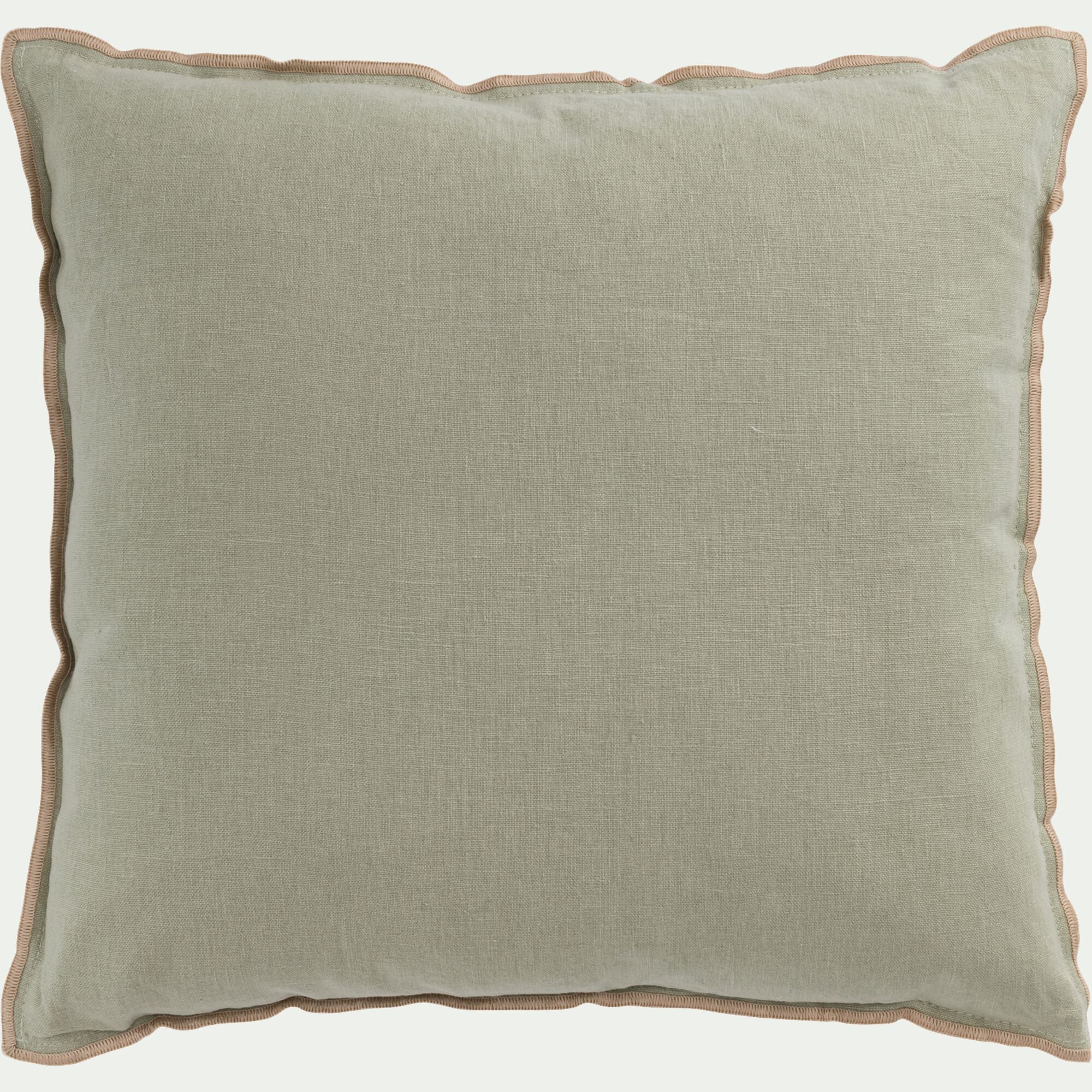 BONNIEUX - Coussin en lin 45x45cm - vert olivier