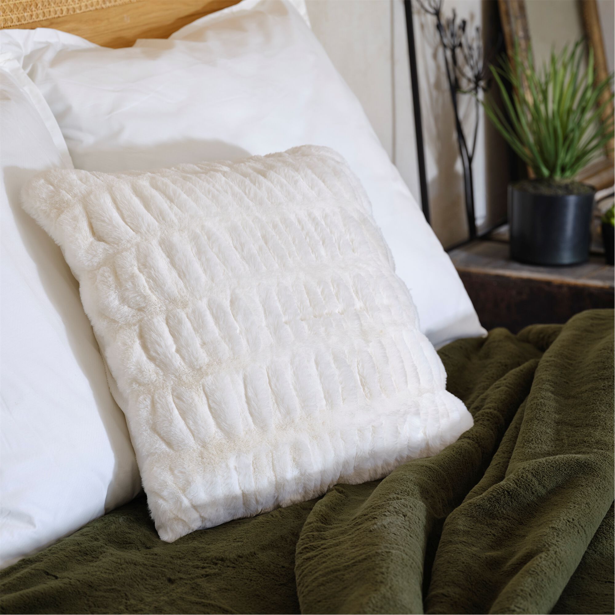 CARINO - Coussin carré - 45x45cm blanc ventoux