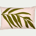 FOGLIA - Coussin à broderie végétale en coton 40x60cm - vert