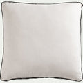 KISSOS - Coussin à frise brodée en coton 45x45cm - blanc