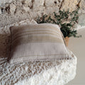 LAURET - Coussin rayé en lin 45x45cm - jaune