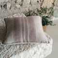 LAURET - Coussin rayé en lin 45x45cm - rouge