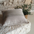 LAURET - Coussin rayé en lin 45x45cm - vert
