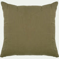 LAUZON - Coussin en lin et coton finition liseré 45x45cm - vert mousse