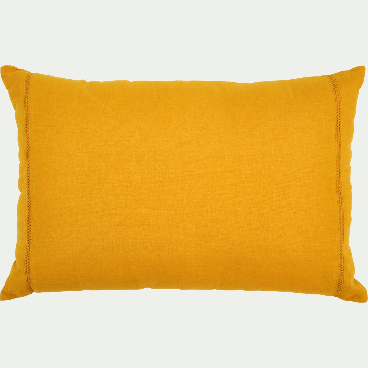LAUZON - Coussin en lin et coton finition liseré 40x60cm - jaune argan