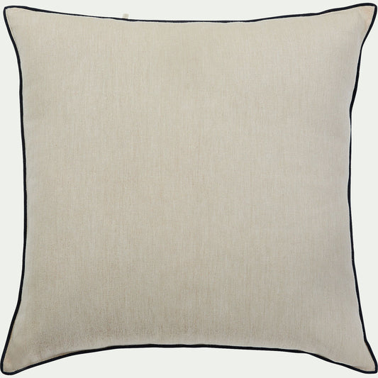LINIA - Coussin en coton finition point bourdon 45x45cm - beige