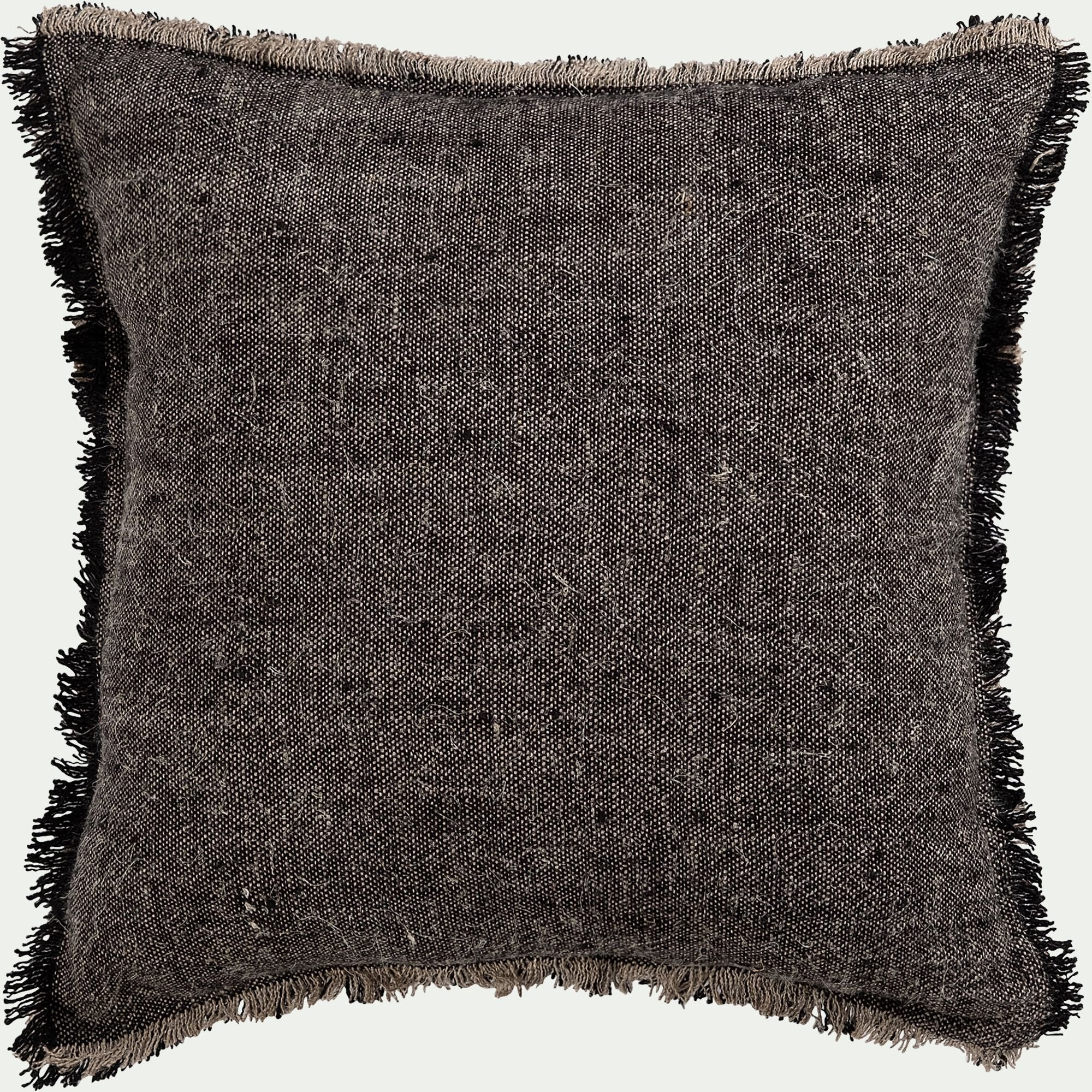 MALLAWI - Coussin en lin chambray - noir 45x45cm