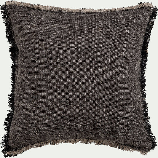 MALLAWI - Coussin en lin chambray - noir 45x45cm