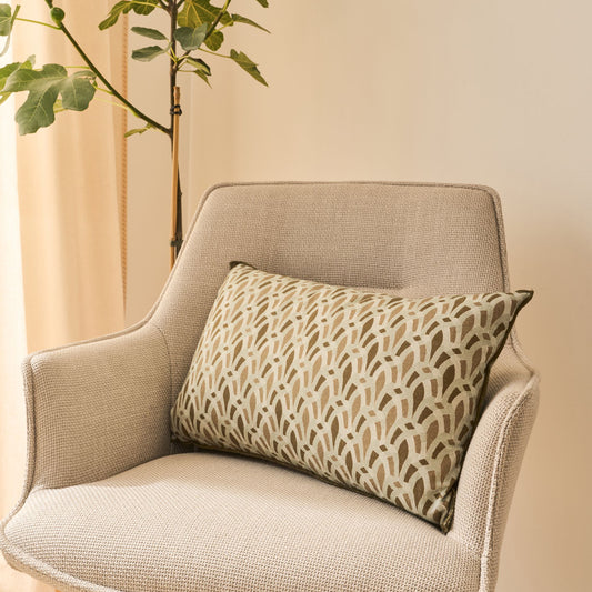 QAR - Coussin en coton à motif 30x50cm - vert