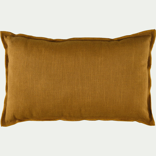 ROMARIN - Coussin point de bourdon en coton 30x50cm - brun alep