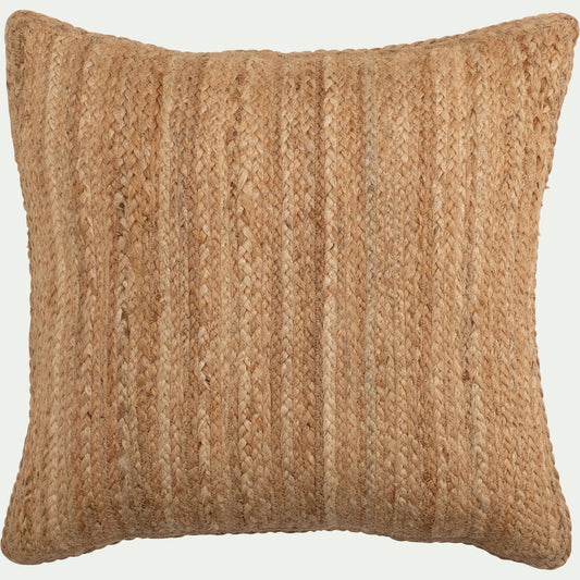 RUSH - Coussin en toile de jute tressée 45x45cm - naturel