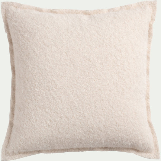 SENTO - Coussin feutrine en tissu 45x45cm - blanc écru